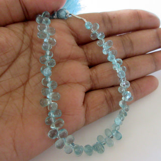 Natural Blue Apatite Smooth Tear Drop Briolette Beads, Natural Blue Apatite Drops, 6mm To 7mm, 7 Inches, Apatite Jewelry/gemstone, GDS1260