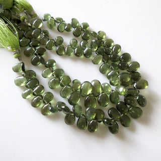 Green Apatite Beads, Natural Green Apatite Smooth Heart Briolette Beads, Wholesale Apatite, 8mm To 10mm Each, 8 Inch/4 Inch Strand, GDS1264