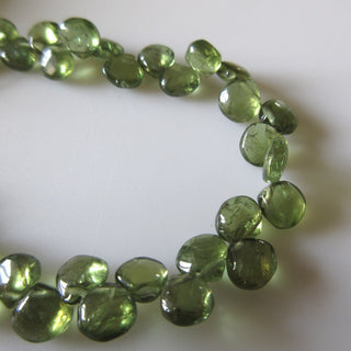 Green Apatite Heart Beads, Natural Wholesale Green Apatite Smooth Heart Briolette Beads, 6mm To 7mm Each, 8 Inch Strand, GDS1265