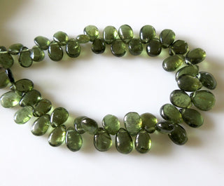 Green Apatite Pear Beads, Natural Green Apatite Smooth Pear Briolettes, Wholesale Apatite, 7mm To 8mm Each, 8 Inch Strand, GDS1266