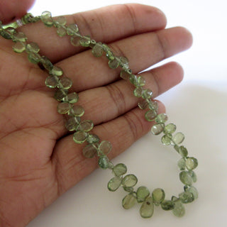 Green Apatite Smooth Pear Beads, 5mm To 6mm Natural Green Apatite Pear Briolettes, Wholesale Apatite, 8 Inch Strand, GDS1267