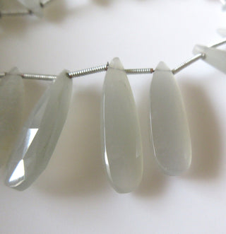 Grey Moonstone Pear Beads, Faceted Grey White Moonstone Long Drop Beads Loose, 16 Pieces/8Pieces  20mm To 30mm Moonstone beads, GDS1274