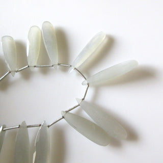 Grey Moonstone Pear Beads, Faceted Grey White Moonstone Long Drop Beads Loose, 16 Pieces/8Pieces  20mm To 30mm Moonstone beads, GDS1274