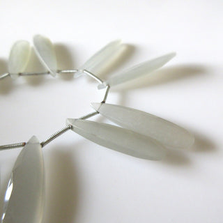 Grey Moonstone Pear Beads, Faceted Grey White Moonstone Long Drop Beads Loose, 16 Pieces/8Pieces  20mm To 30mm Moonstone beads, GDS1274