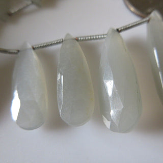 Grey Moonstone Pear Beads, Faceted Grey White Moonstone Long Drop Beads Loose, 16 Pieces/8Pieces  20mm To 30mm Moonstone beads, GDS1274