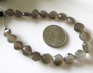 Grey Moonstone Cushion Beads, Faceted Grey Moonstone Beads Loose, 7mm To 12mm 7 Inches Natural Grey Moonstone beads Wholesale, GDS1275