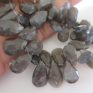 Natural AAA Grey Moonstone Pear Shaped Faceted Briolette Beads, 14mm To 17mm And 12mm To 16mm Beads, Grey Moonstone Jewelry, GDS946