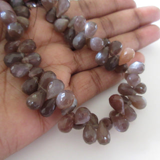 Natural Brown Peach Moonstone Beads, Moonstone Tear Drop Beads, 9mm To 10mm 7"/3.5" Dark Peach Brown Moonstone Briolettes loose, GDS1276