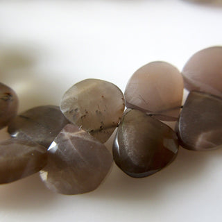 Brown Moonstone Heart Briolettes, Natural Peach Moonstone Beads, Faceted Moonstone Gemstone Beads loose, 8mm Beads, 7 Inch, GDS1277