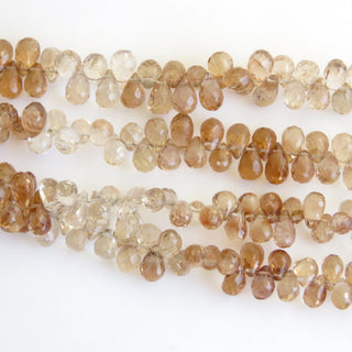 Imperial Copper Topaz Faceted Teardrop Briolette Beads, Natural Brown Topaz 6mm Loose Briolettes, Sold As 8 Inch/4 Inch Strand, GDS1382