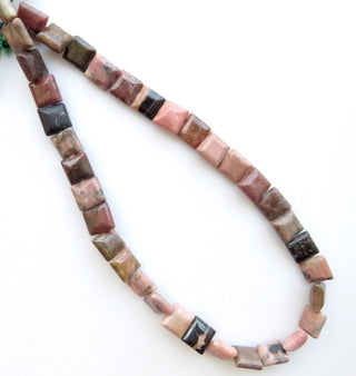 Natural Rhodonite Gemstone Beads, 10mm FAncy Square Shaped Rhodonite Smooth Beads, Rhodonite Beads, 13 Inch Strand, GDS1387