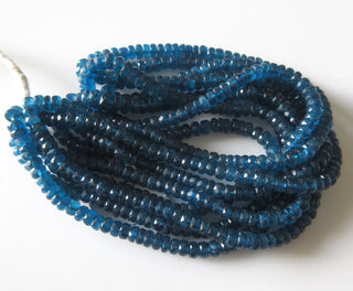 Natural Neon Blue Apatite Rondelle Beads, Blue Apatite Faceted Rondelles, 5-6mm/5-8mm Apatite Beads, Apatite Stone, 16 Inch Strand, GDS1286