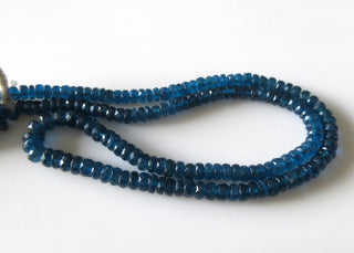 Natural Neon Blue Apatite Rondelle Beads, Blue Apatite Faceted Rondelles, 5-6mm/5-8mm Apatite Beads, Apatite Stone, 16 Inch Strand, GDS1286