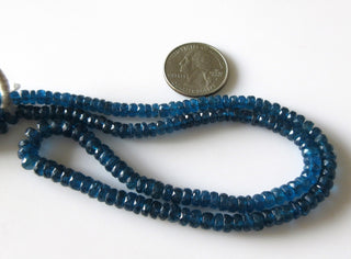 Natural Neon Blue Apatite Rondelle Beads, Blue Apatite Faceted Rondelles, 5-6mm/5-8mm Apatite Beads, Apatite Stone, 16 Inch Strand, GDS1286