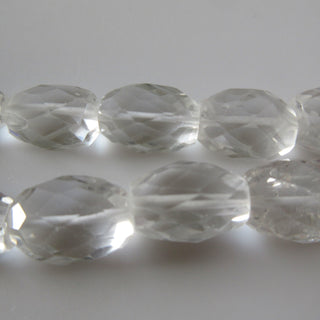 Quartz Crystal Faceted Oval Tumble Beads, 13mm To 17mm Oval tumble Quartz Crystal Beads, Natural Crystal Quartz Gemstone, 16 Inches, GDS1289