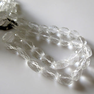 Quartz Crystal Faceted Oval Tumble Beads, 13mm To 17mm Oval tumble Quartz Crystal Beads, Natural Crystal Quartz Gemstone, 16 Inches, GDS1289