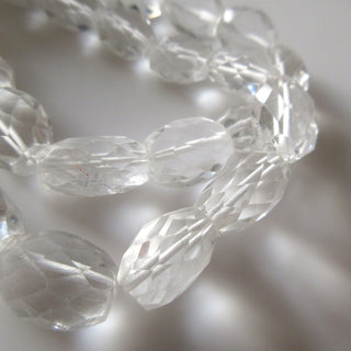 Quartz Crystal Faceted Oval Tumble Beads, 13mm To 17mm Oval tumble Quartz Crystal Beads, Natural Crystal Quartz Gemstone, 16 Inches, GDS1289