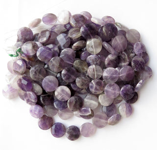 Banded Amethyst Faceted Round Coin Beads, Banded Amethyst Beads, 20mm Banded Amethyst Beads, Natural Banded Amethyst, 13 Inch Strad, GDS1401