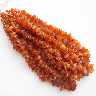 Natural Carnelian Uncut Chips, 8mm To 19mm Carnelian Chips, Carnelian Beads Loose, Carnelian Gemstone, 14 Inch Strand, GDS1404