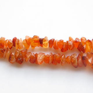 Natural Carnelian Uncut Chips, 8mm To 19mm Carnelian Chips, Carnelian Beads Loose, Carnelian Gemstone, 14 Inch Strand, GDS1404