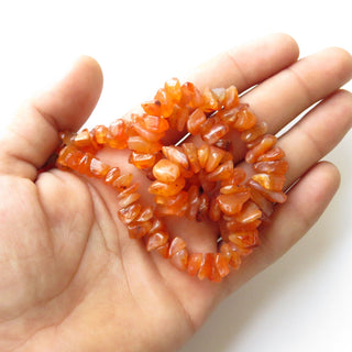 Natural Carnelian Uncut Chips, 8mm To 19mm Carnelian Chips, Carnelian Beads Loose, Carnelian Gemstone, 14 Inch Strand, GDS1404