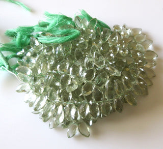 Natural Green Amethyst Marquise Shape Briolettes, Faceted Green Amethyst MArquise Beads, 17mm MArquise Amethyst Beads, 8"/4" Strand, GDS1294