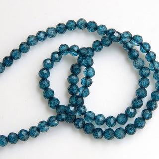 Blue Apatite Color Coated Quartz Crystal Faceted Round Beads, 4mm Coated Crystal Quartz Gemstone Beads, Blue Apatite Color Quartz, GDS1298