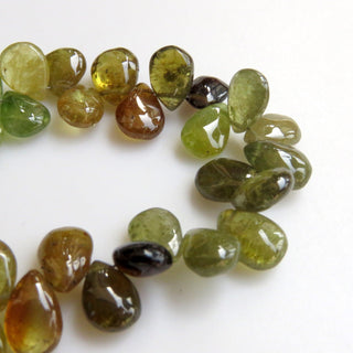 Green Garnet Smooth Pear Beads, Green Grossular Garnet Beads, Natural Green Garnet Beads, 9-10mm/8mm Garnet Beads, Sold As 8"/4", GDS1303