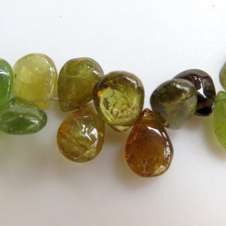 Green Garnet Smooth Pear Beads, Green Grossular Garnet Beads, Natural Green Garnet Beads, 9-10mm/8mm Garnet Beads, Sold As 8"/4", GDS1303