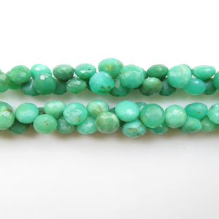 Natural Chrysoprase Onion Shaped Briolette Beads, 9mm To 11mm Chrysoprase Faceted Gemstone Beads Loose, Sold As 10"/5", GDS1325