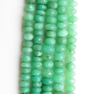 Chrysoprase Rondelles Beads, Natural Chrysoprase Faceted Rondelle Beads Loose, 7mm To 8mm Chrysoprase Beads, Sold As 10 Inches, GDS1327