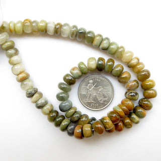 9mm Cats Eye Rondelle Beads, Natural Cat's Eye Gemstone Beads, Loose Cats Eye Rondelle Beads, Green Yellow Cats Eye, 15 Inch Strand, GDS1333