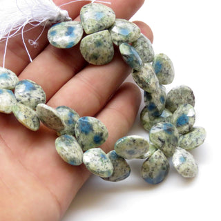 Natural K2 Briolette Beads, Faceted K2 Heart Shaped Gemstone Beads, 12mm K2 Briolette Heart Beads, Sold As 8"/4" Strand, GDS1336