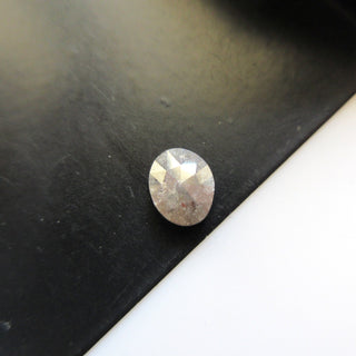 1 Piece 8.3mm/1.43CTW Natural Grey Oval Shaped Rose Cut Diamond Loose, Faceted Loose Grey Oval Diamond Rose Cut For Ring, DDS601/5