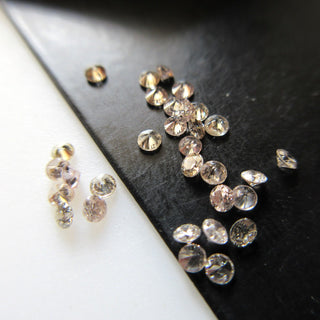 10 Pieces 1.7mm Natural Clear Champagne Brown Round Brilliant Cut Faceted Diamonds Loose For Ring DDS 596/1