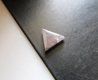 OOAK 0.70 Carat 5.9mm Natural Pink Trillion Shaped Rose Cut Diamond Loose Cabochon Faceted Triangle Diamond Rose Cut Cabochon DDS597/2