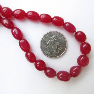 Pink Jade Smooth Oval Beads, Pink Jade Oval Beads, 9mm To 12mm Pink Jade Oval Beads, 17 Inch Pink Oval Bead Strand, GDS1409