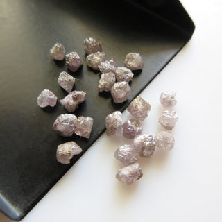 10 Pieces 4mm Natural Pink Rough Round Diamonds Loose, Natural Raw diamonds For Ring Earring Easy To Set, DDS602/8