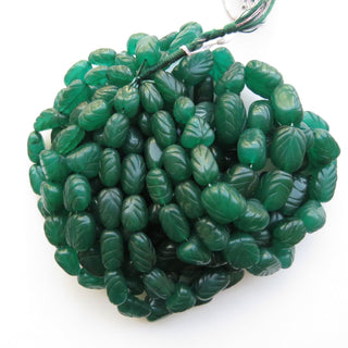 Green Jade Carved Tumble Beads, Green Jade Tumbles, 15mm To 22mm Green Jade Hand Carved Beads, 17 Inch Bead Strand, GDS1416