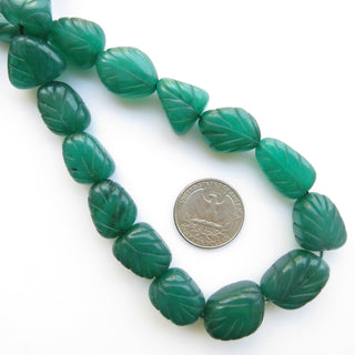 Green Jade Carved Tumble Beads, Green Jade Tumbles, 15mm To 22mm Green Jade Hand Carved Beads, 17 Inch Bead Strand, GDS1416