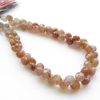 Natural Strawberry Quartz Faceted Onion Briolette, 7.5-8mm Strawberry Quartz Onion Briolette Beads, Sold As 9 Inches/4.5 Inches, GDS1421