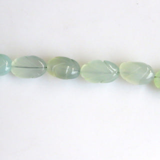 Aqua Chalcedony Carved Beads, Wholesale Aqua Chalcedony Straight Drilled Hand Carved Oval Beads, 12mm To 14 Each, 8 Inch Strand, GDS1342