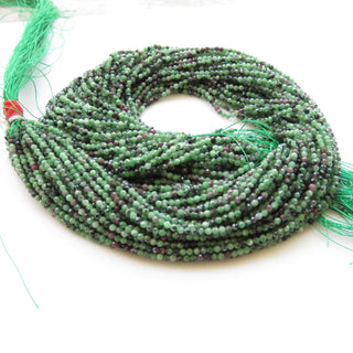 2.5mm Natural Ruby Zoisite Faceted Round Beads, Ruby Zoisite Gemstone Beads, 13 Inch Strand, Sold As 1 Strand/5 Strand/20 Strands, GDS1428