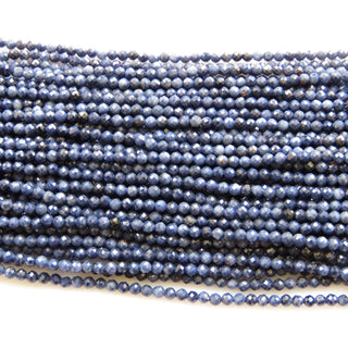 2.5mm Natural Sapphire Faceted Round Beads, Natural Blue Sapphire Round Beads, Sapphire Beads, 15 Inch Strand, GDS1435