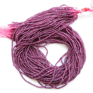 2.5mm Natural Ruby Faceted Round Beads, Not Enhanced Faceted Round Ruby Beads, 15 Inch Strand, GDS1436