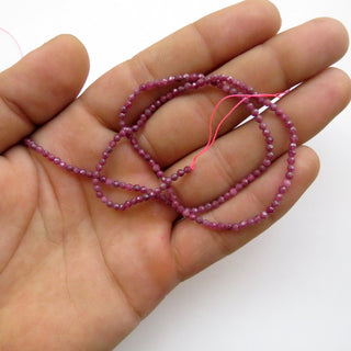 2.5mm Natural Ruby Faceted Round Beads, Not Enhanced Faceted Round Ruby Beads, 15 Inch Strand, GDS1436