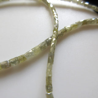 Natural Light Yellow Faceted Pipe Diamond Beads, 2mm To 3mm Drum Diamond Beads,  Sold As 4 Inch/8 Inch/16 Inch Strand, GDS628/2