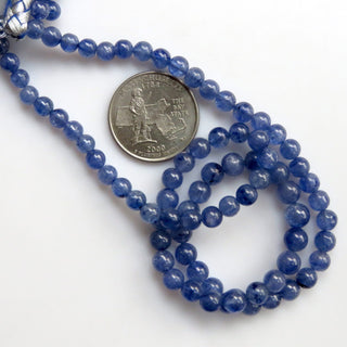 Sapphire Round Beads Necklace, 5-7mm Natural Glass Filled Blue Sapphire Round Smooth Beads, 5 Strand Multi Strand Sapphire Necklace, GDS1348