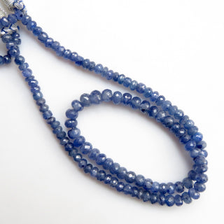 Sapphire Rondelle Beads Necklace, 5-8mm Natural Glass Filled Blue Sapphire Faceted Beads, 2 Strand Multi Strand Sapphire Necklace, GDS1349