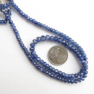 Sapphire Rondelle Beads Necklace, 5-8mm Natural Glass Filled Blue Sapphire Faceted Beads, 2 Strand Multi Strand Sapphire Necklace, GDS1349